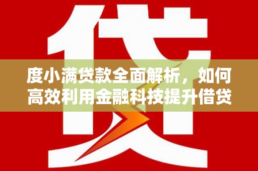 河津度小满贷款全面解析，如何高效利用金融科技提升借贷体验