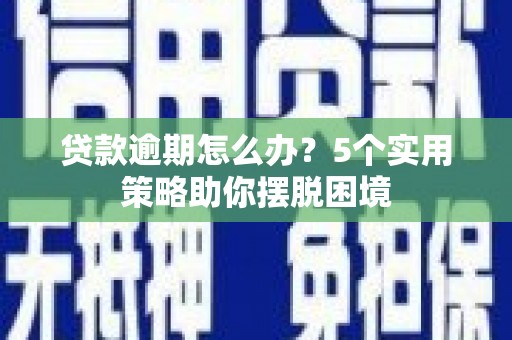 苓雅贷款逾期怎么办？5个实用策略助你摆脱困境