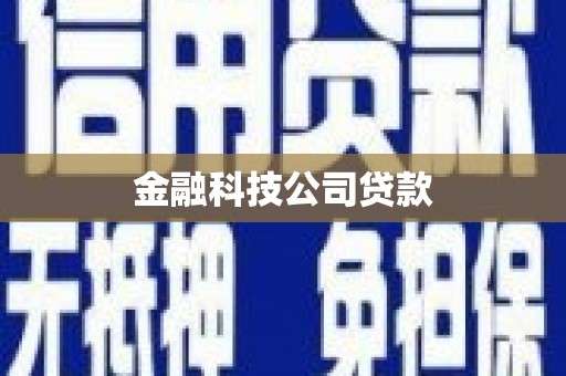 高碑店金融科技公司贷款