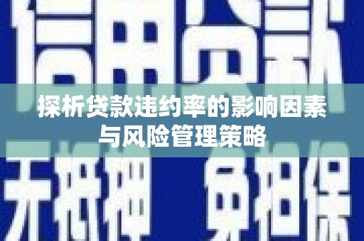 泰山探析贷款违约率的影响因素与风险管理策略